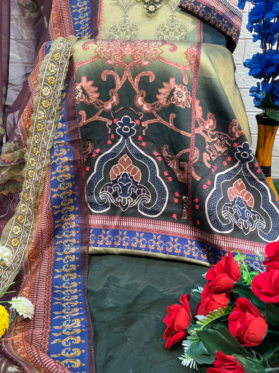 Maria B 1133 And 1134 Japan Satin Digital Printed Pakistani Suit Wholesalers In Delhi
